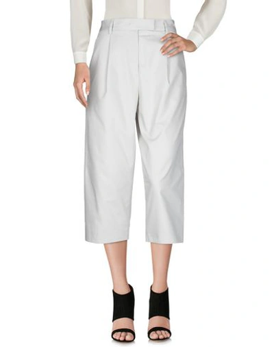 Shop Jil Sander Cropped Pants & Culottes In Light Grey