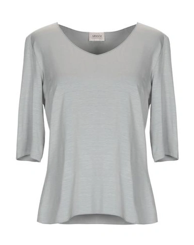 Shop Armani Collezioni T-shirts In Grey