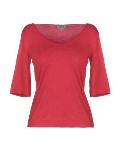 Shop Armani Collezioni T-shirt In Red