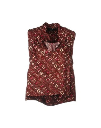 Shop Isabel Marant Silk Top In Maroon