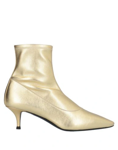 Shop Giuseppe Zanotti Woman Ankle Boots Gold Size 7.5 Soft Leather