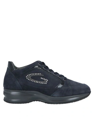 Shop Alberto Guardiani Sneakers In Dark Blue