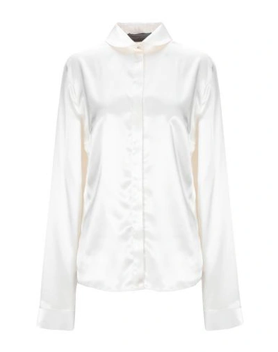 Shop Alessandro Dell'acqua Solid Color Shirts & Blouses In Ivory