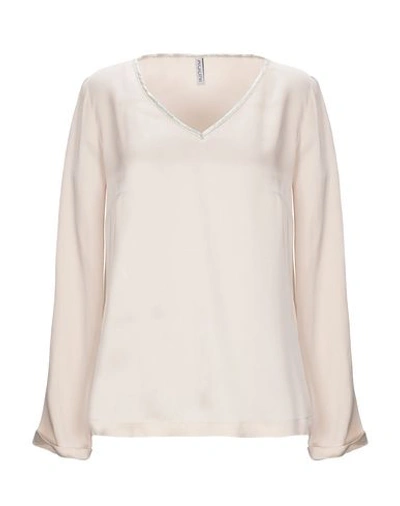 Shop Aglini Blouse In Ivory