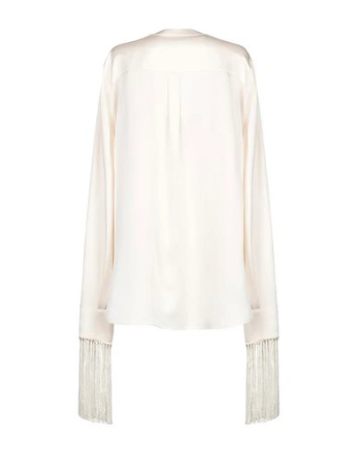 Shop Alexander Mcqueen Woman Shirt Ivory Size 0 Silk In White