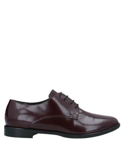 Shop Anna F Laced Shoes In Maroon