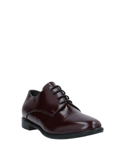 Shop Anna F Laced Shoes In Maroon