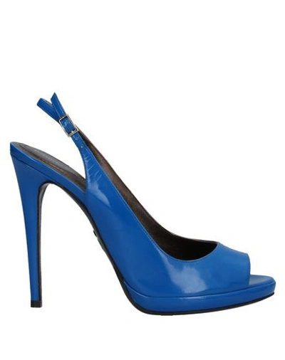 Shop Roberto Cavalli Sandals In Bright Blue
