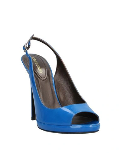 Shop Roberto Cavalli Sandals In Bright Blue