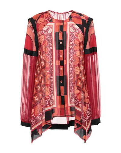 Shop Alberta Ferretti Woman Shirt Red Size 8 Silk