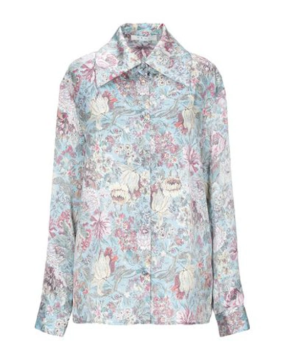 Shop Neul Floral Shirts & Blouses In Sky Blue