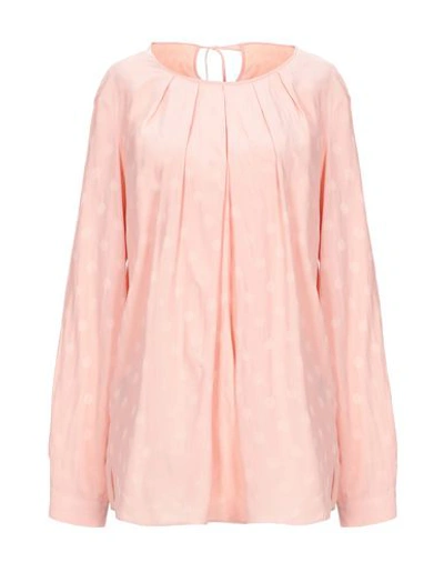 Shop Dondup Woman Top Pink Size 6 Acetate, Silk