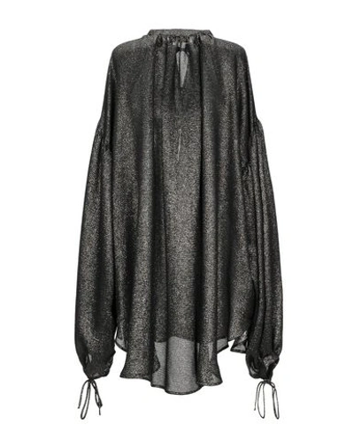 Shop Saint Laurent Woman Blouse Black Size 10 Silk, Metallic Polyester (mp)