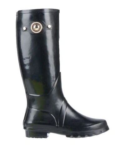 Shop Versace Jeans Knee Boots In Black