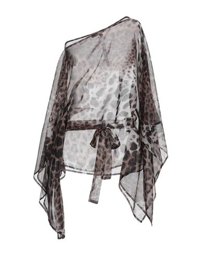 Shop Roberto Cavalli Woman Top Khaki Size 10 Polyester In Beige