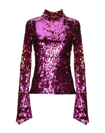 Shop Halpern Woman Top Fuchsia Size 4 Polyester In Pink
