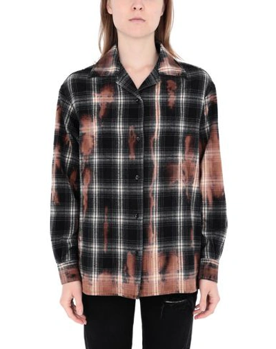 Shop Represent Checked Shirt In Black