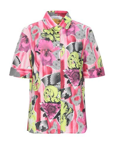 Shop Versace Floral Shirts & Blouses In Fuchsia