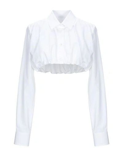 Shop Maison Margiela Solid Color Shirts & Blouses In White