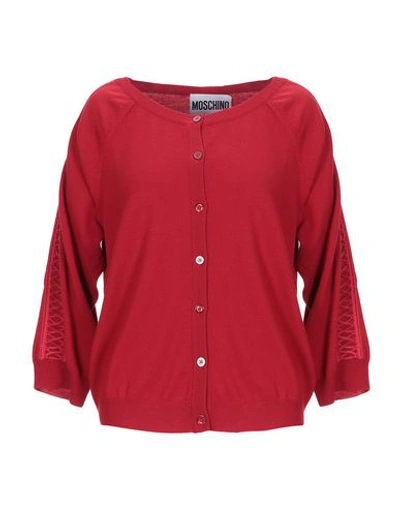 Shop Moschino Cardigan In Red