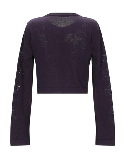 Shop Versace Cardigan In Dark Purple
