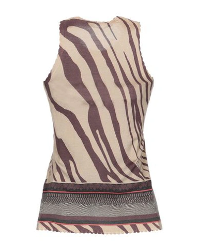 Shop Roberto Cavalli Woman Top Sand Size 2 Wool, Cashmere, Silk, Polyamide In Beige