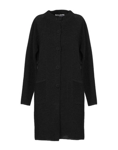 Shop Moschino Overcoats In Black