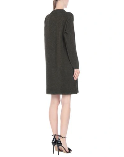 Shop Moschino Overcoats In Military Green
