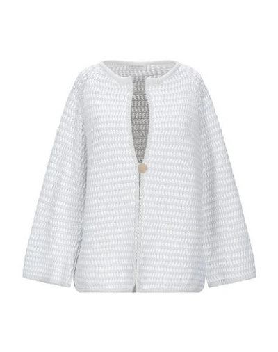 Shop Le Tricot Perugia Cardigan In Light Grey