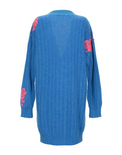 Shop Christopher Kane Woman Cardigan Bright Blue Size M Virgin Wool, Mohair Wool, Polyamide
