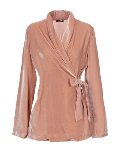 Shop Hanita Woman Blazer Blush Size S Viscose, Silk In Pink