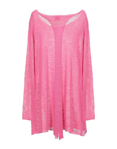 Shop Les Copains Woman Sweater Fuchsia Size Xl Viscose, Polyamide In Pink
