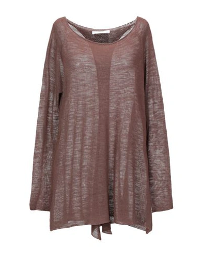 Shop Les Copains Woman Sweater Brown Size Xl Viscose, Polyamide