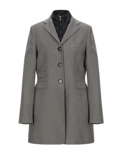 Shop Manuel Ritz Coats In Grey