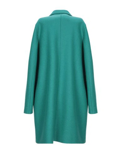 Shop Harris Wharf London Woman Coat Green Size 8 Virgin Wool