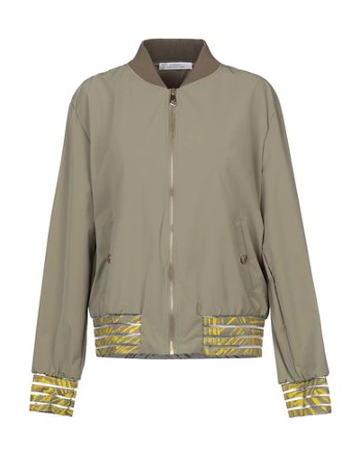Shop Versace Bomber In Military Green