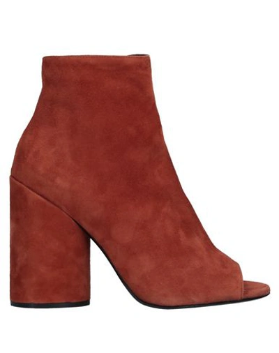 Shop Eleventy Ankle Boots In Rust