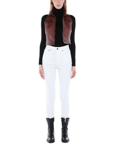 Shop Dsquared2 Leather Jacket In Cocoa