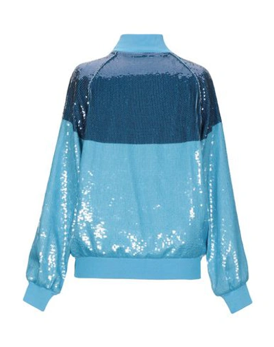 Shop Alberta Ferretti Woman Jacket Azure Size 4 Acetate, Cupro In Blue