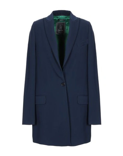 Shop Hanita Woman Coat Midnight Blue Size 4 Viscose, Nylon, Elastane