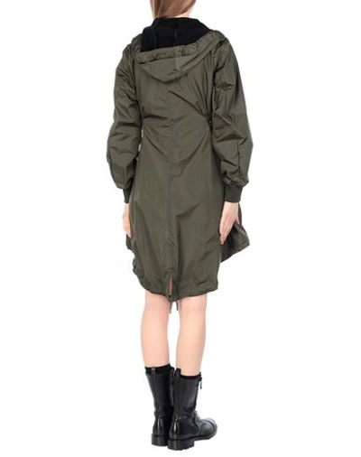 Shop Moschino Coat In Military Green