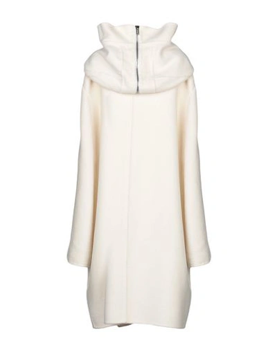 Shop Rick Owens Coats In Ivory