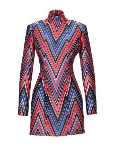 Shop Balmain Woman Mini Dress Red Size 4 Polyester, Silk, Metallic Polyester, Polyamide, Viscose
