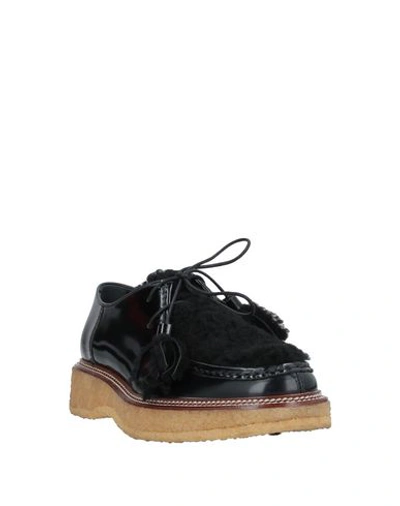 Tod's Woman Lace-up Shoes Black Size 5.5 Leather In Black