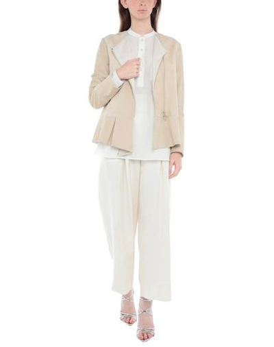 Shop Brunello Cucinelli Biker Jacket In Beige