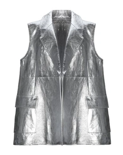 Shop Calvin Klein 205w39nyc Double Breasted Pea Coat In Silver