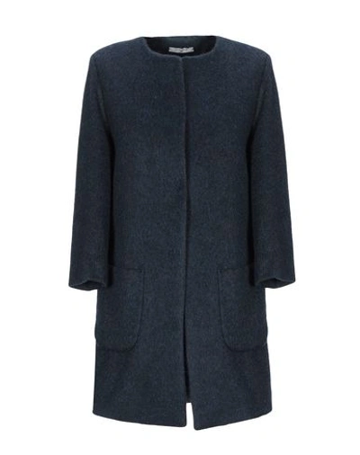 Shop Circolo 1901 Coat In Dark Blue