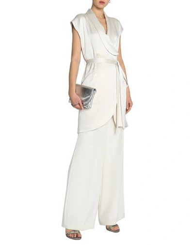 Shop Halston Heritage Full-length Jacket In Ivory