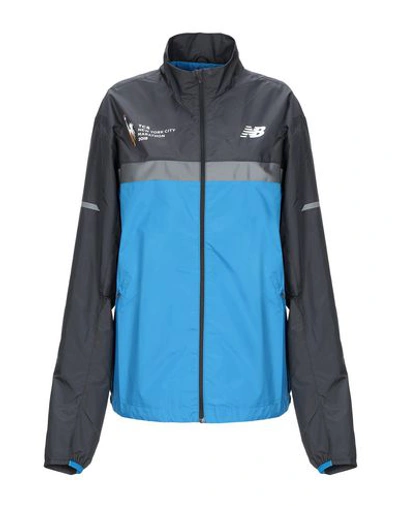 Shop New Balance Jacket In Azure