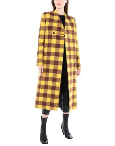 Shop Rick Owens Coat In Yellow